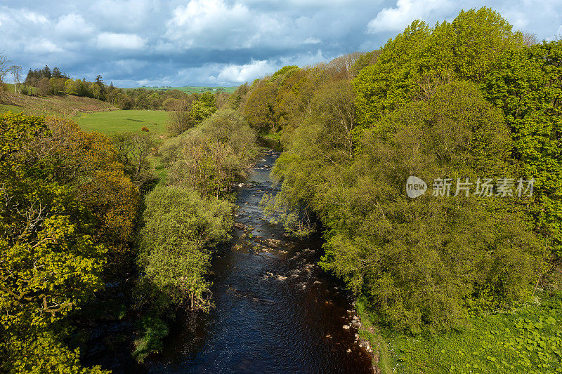 High angle view of a river in Scotland